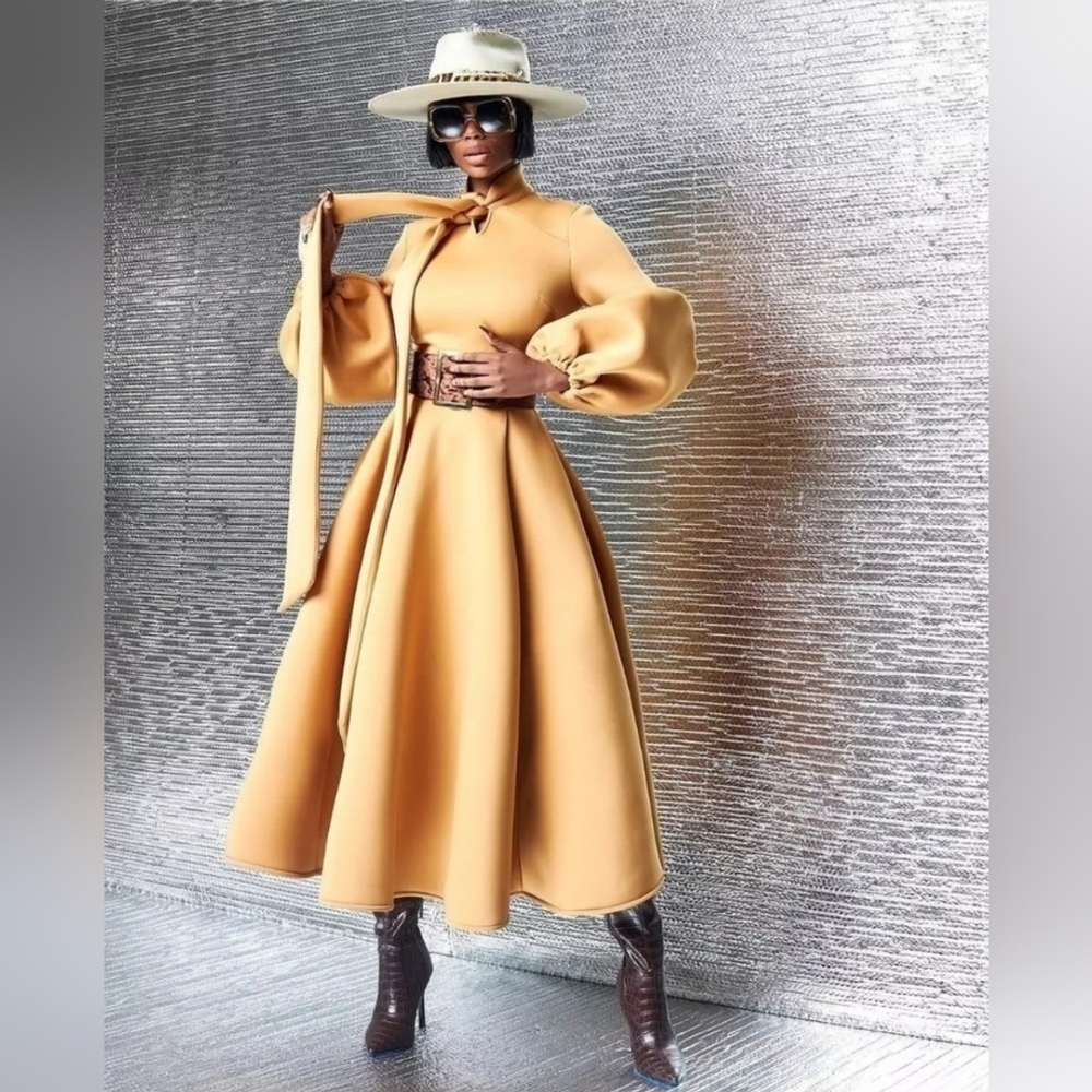Elegant Tan Women's Dress
